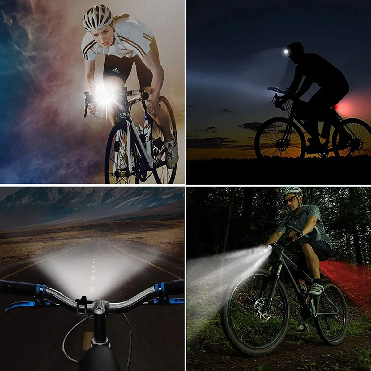 Powerful Bicycle headlight Waterproof Front and Rear Bicycle Lantern adjusted freely Front Lamp Cycling Safety warning Taillight