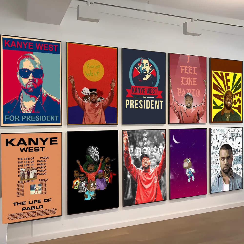 البوب مغني الراب كاني ويست سلسلة أنيمي الملصقات لزجة يتوهم الجدار ملصق لغرفة المعيشة زخارف للحانات ديكور جدار الغرفة