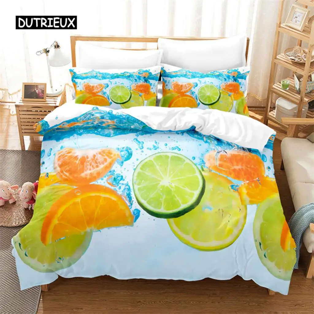 

Summer Fruit Queen Bedding Set Duvet Cover Set Bedding Digital Printing Bed Linen King Size Duvet Cover Set Bedding Set