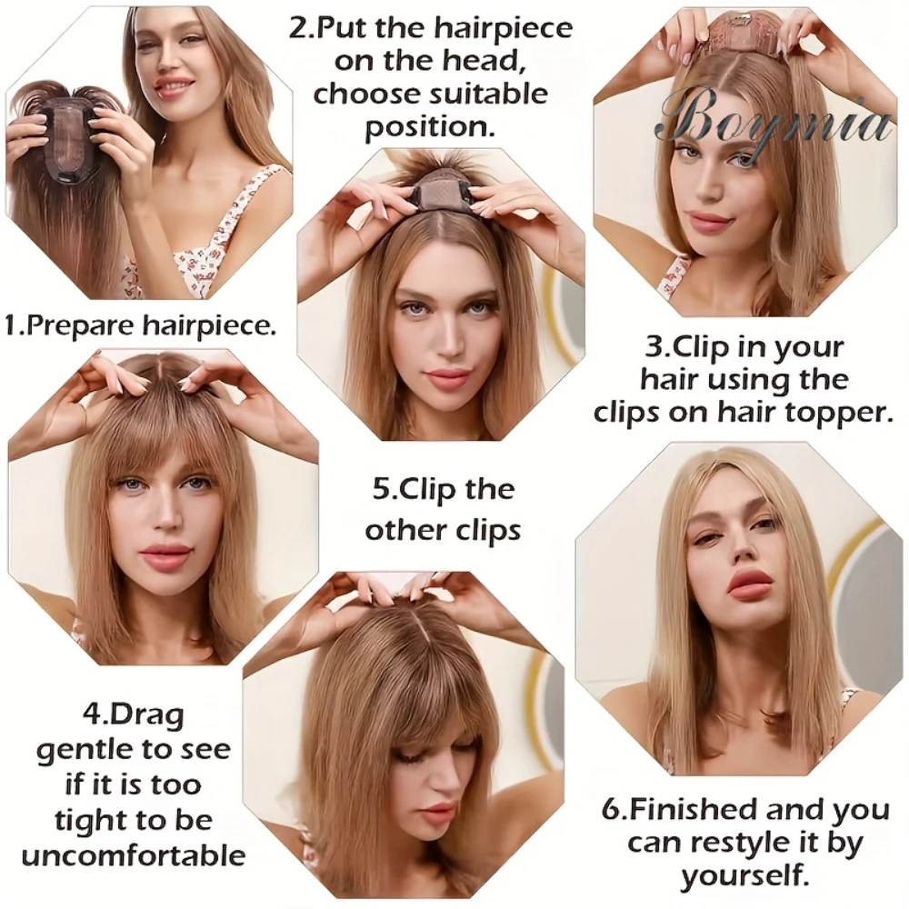 Natural Women Top Hand Single Knot Human Hair Top Toupee Wig Middle Part Lace Hair Wig 7Cm X 11Cm/2.8Inch X 4.4Inch Black Brown Blonde Natural Hair 613 Bleach Blonde Halloween Christmas