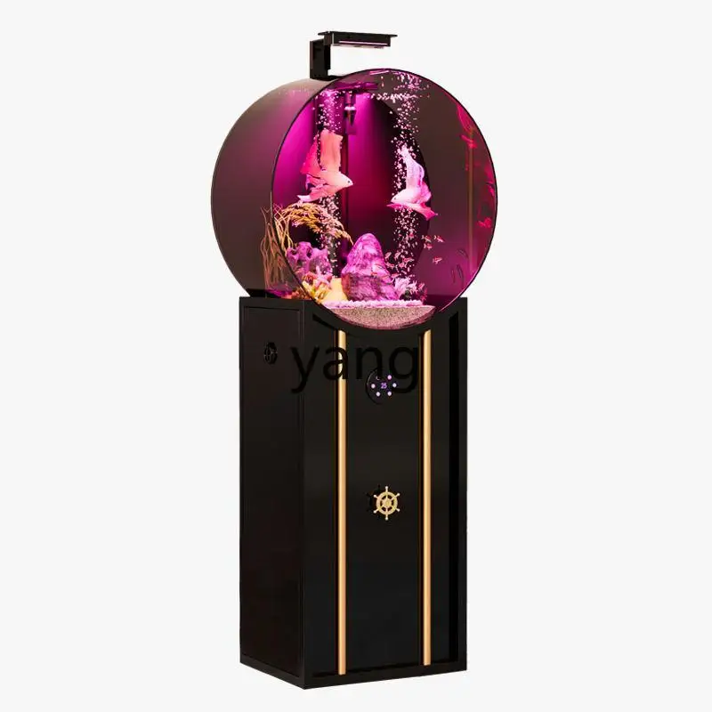 

LMM light luxury round fish tank living room small goldfish tank floor bottom filter smart aquarium