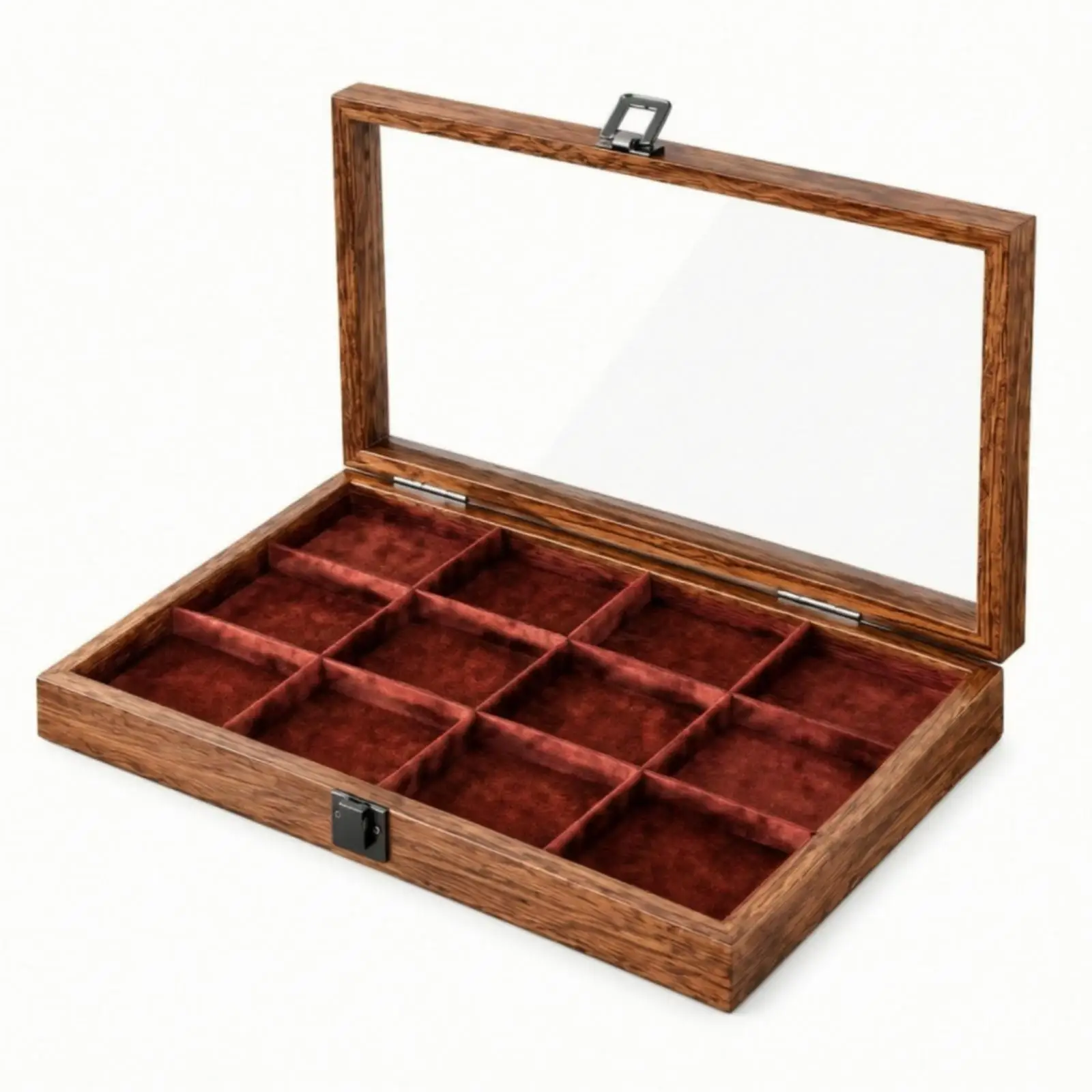Elegant Jewelry Storage Box with Visible Lid and Removable Dividers MDF Construction Organizer Case for Bracelets Necklaces