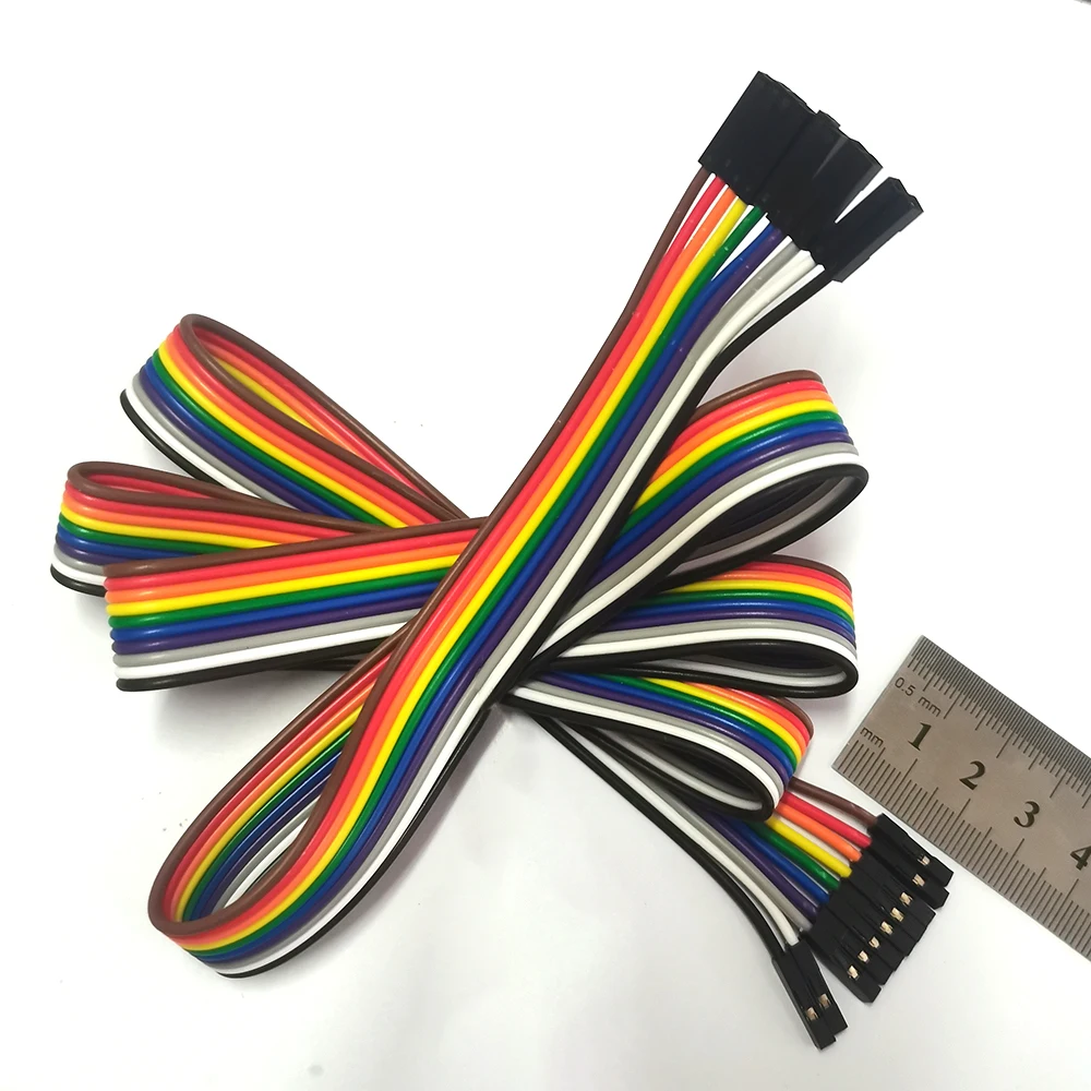 10P Regenbogen-Jumper-Verlängerungskabel, 2,54 mm Rastermaß, Stecker auf Stecker, Stecker auf Buchse, Buchse auf Buchse, Draht für Breadboard DIY, 0,2, 0,3 m, 0,5 m, 1 m – Detail 3