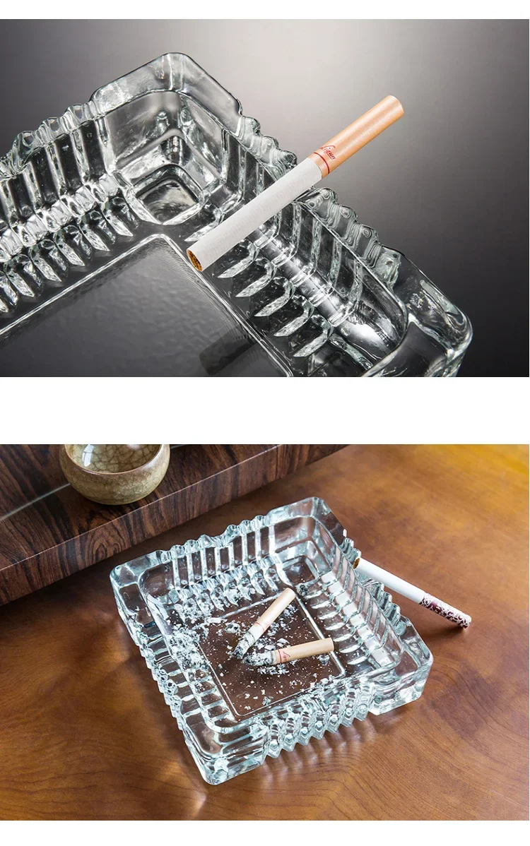 Ashtray creative personality trend crystal glass European large home living room office KTV ashtray custom