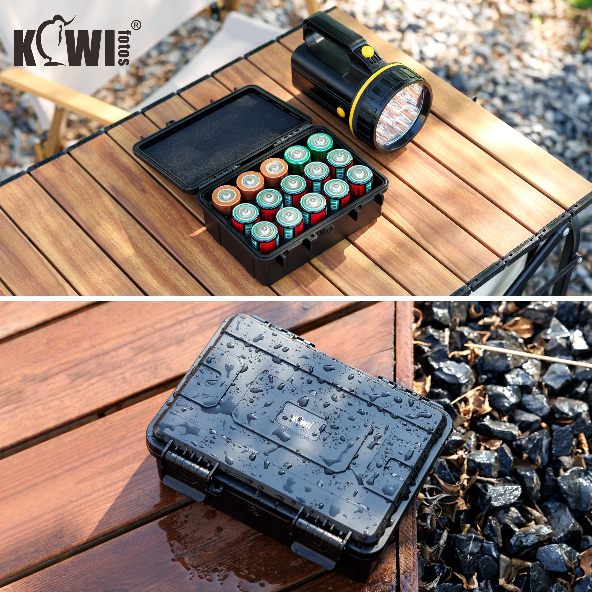 Organizador de batería tipo D de 15 ranuras, estuche de almacenamiento resistente al agua IP67, soporte para baterías alcalinas de celda LR20/D/AM1 para exteriores