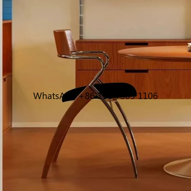 

Dining chair retro simple home solid wood backrest armchair cafe lounge chair