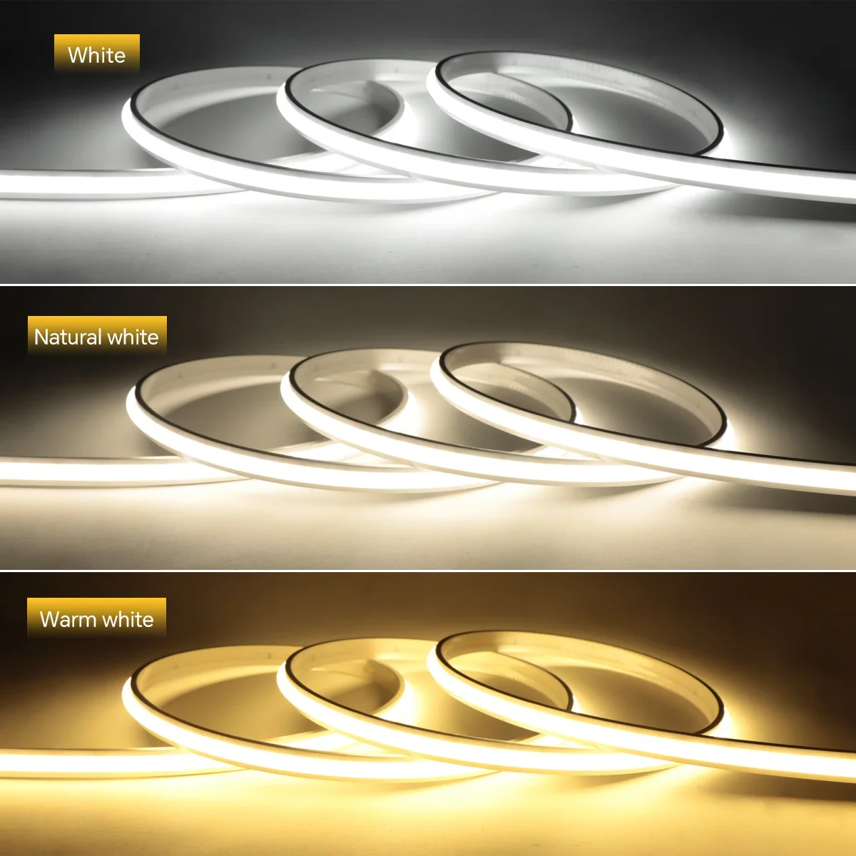 220V Pure Silicone Solid COB Neon LED Strip Light, IP65 Waterproof, High Temp Resistant, Cuttable & Bendable for Kitchen Stairs image 6