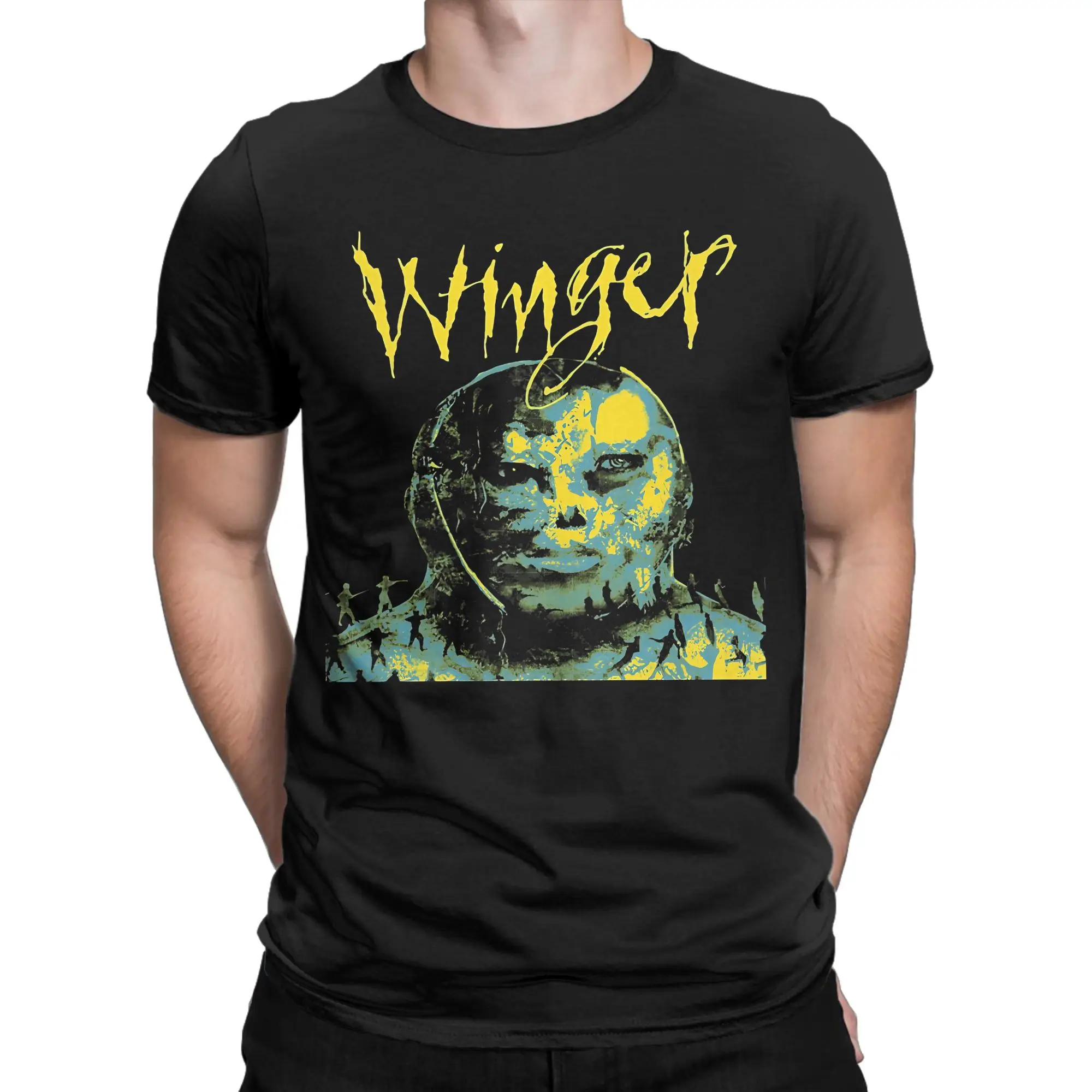 Vintage Hard Rock  Classic Winger Funny Graphic 100% Cotton T-Shirt Tees Tops For Men
