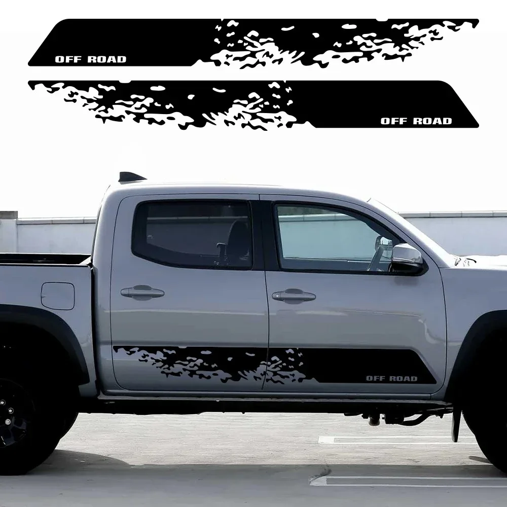 

197x22cm 2PCS OFF RAOD Sport Stripes Car Body Door Side Decor Sticker For-Toyota TACOMA TRD PRO Racing Accessories Vinyl Decals