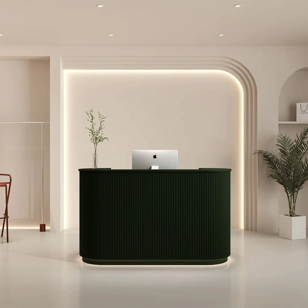 2025 Lucky Salon Furniture Customized Front Desk Cashier Desk Clothing Store Beauty Salon Special Reception Table