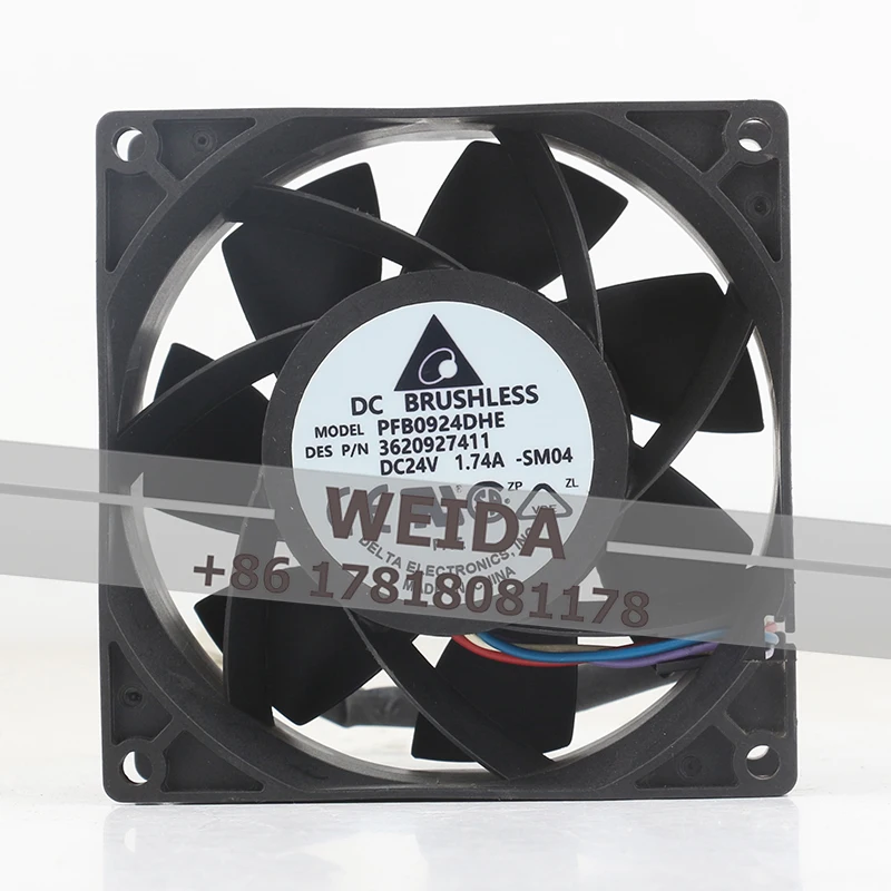 

Вентилятор охлаждения Delta 24В 1.74А AC EC 9038 PFB0924DHE, 9 см, для корпуса преобразователя частоты, 90x90x38 мм, на шарикоподшипниках, с высоким объемом воздушного потока