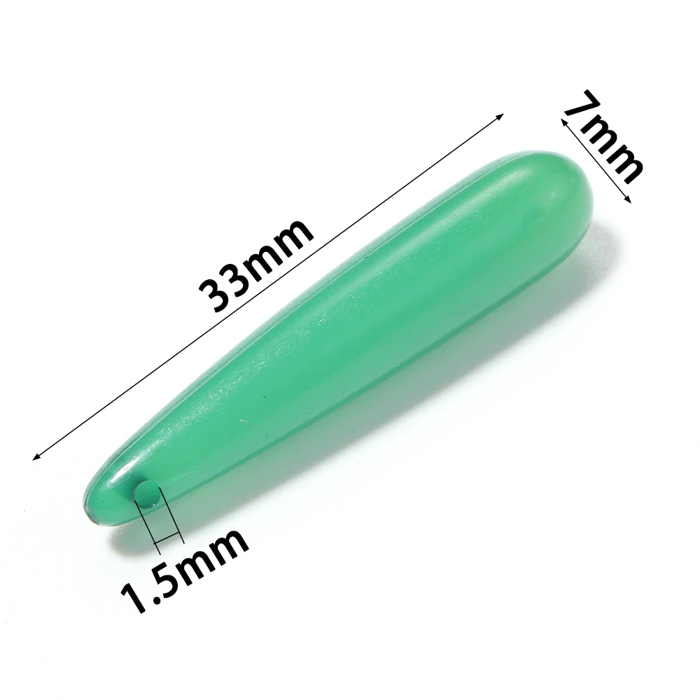 20 Stück/Lot bunte lange tropfenförmige Acrylperlen in Jade-Optik, lose Perlen für die Schmuckherstellung, DIY-Haarspangen, Ohrringe, Anhänger, Zubehör – Detail 1