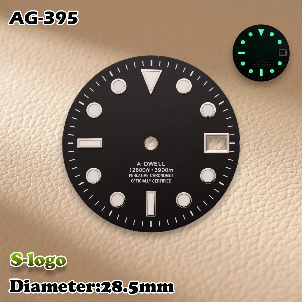 S Logo 28.5mm SUB Gradient Dial NH35/NH36/4R/7S Movements Green Luminous Watches for men Watch Modification Accessories