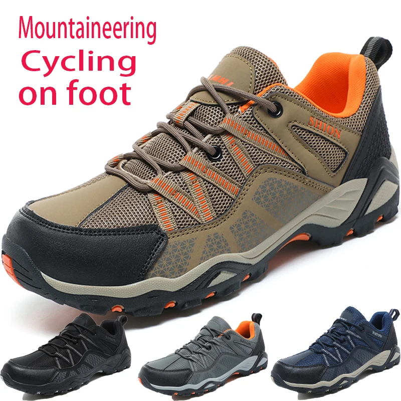 

Мужская велосипедная обувь на все сезоны, уличная дышащая и нескользящая походная обувь, повседневная спортивная походная обувь, легкая и