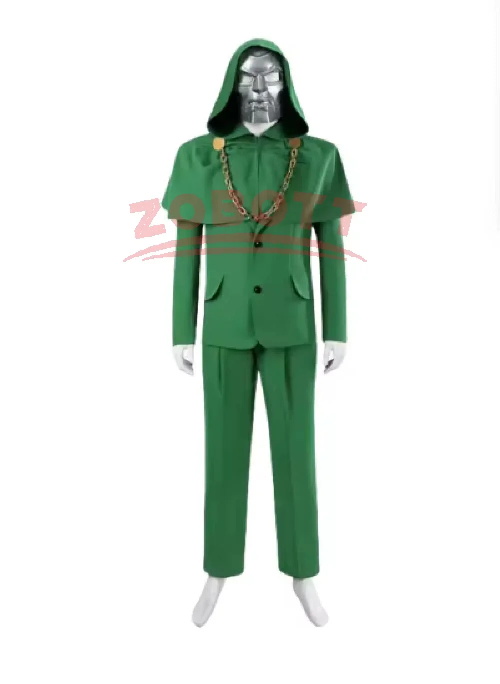 

Costume de Cosplay du film Doctor Doom, vêtements d'ecientiste maléfique, manteau vert et pantalon pour adultes