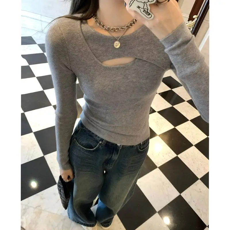 

Sweaters Women Casual O-neck Jumpers Pullovers Autumn Winter Womens Knitted Sweater Hollow Out Female 2023 News Tops J76