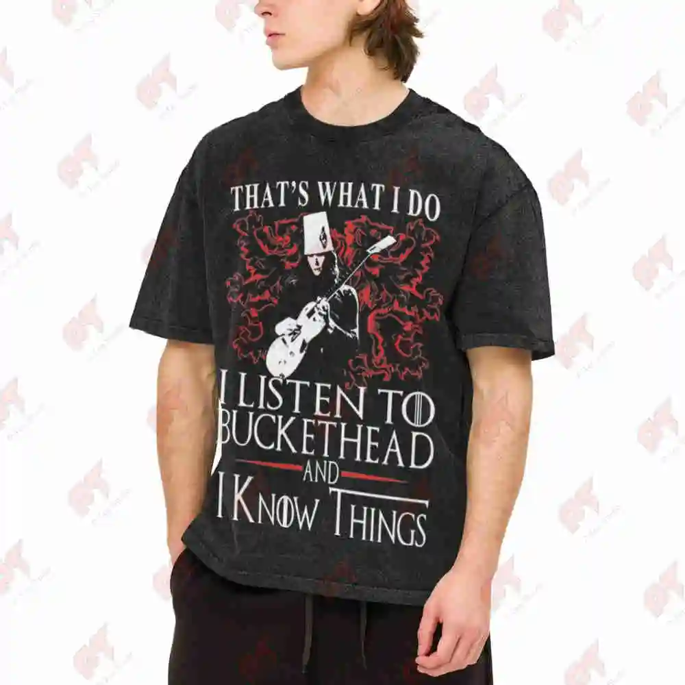Buckethead Vintage Washed Tee Pure Cotton T-Shirt