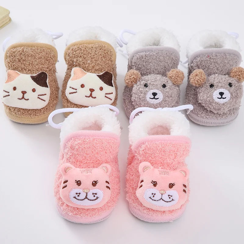 

Winter Baby Boys Girl Boots First Walkers Soft Soled Infant Toddler Footwear Shoes Winter Warm Newborn Cartoon Princess Shoes