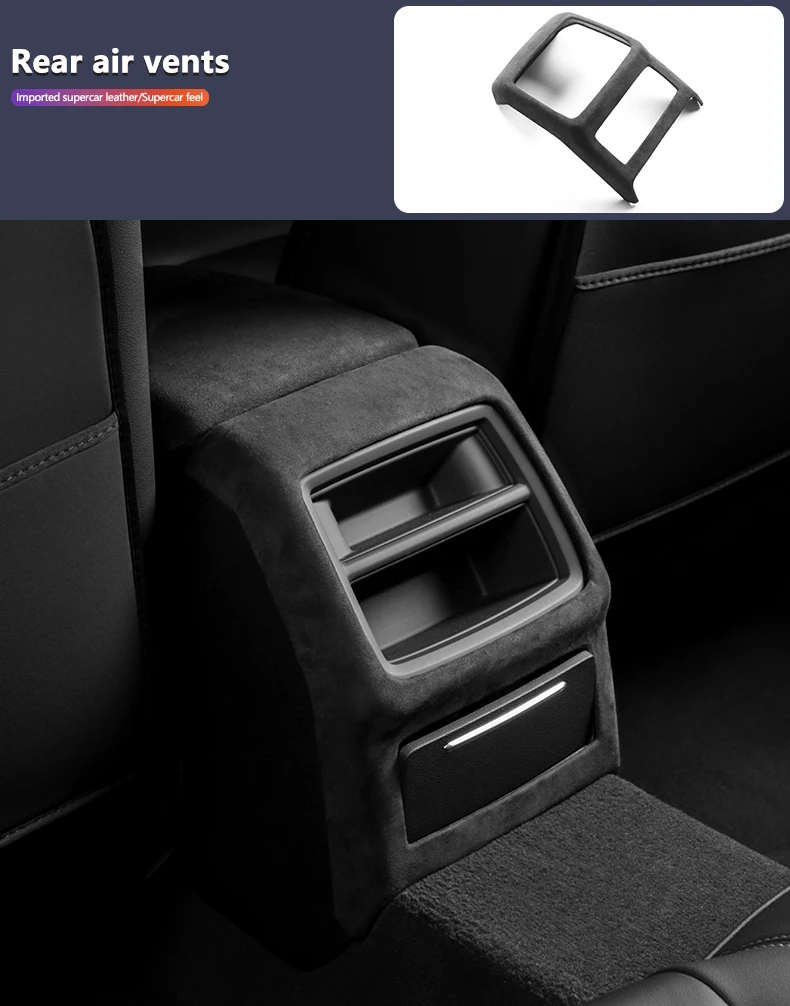 Für LHD Audi A4L B9 Limousine A4 Allroad Avant S4 A5 S5 2017 2018 2019 2020 2021 2022 2023 2024 Wildleder Leder Overlays Innen Trim – Detail 5