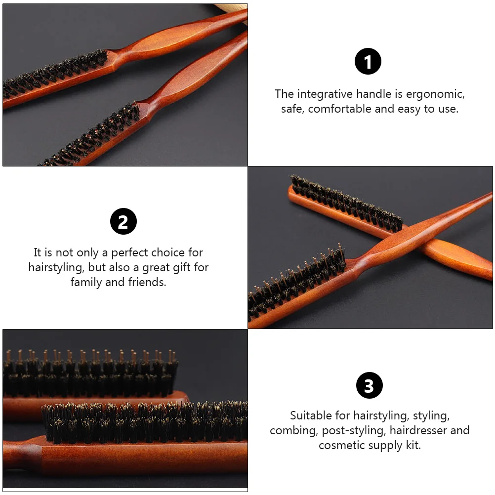 

Wave Brush Curling Comb Wooden Handle Bristle Massager Haircare Scalp Styling Teasing Smooth Curly Pick Hairstyles