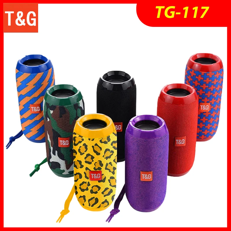 صندوق مكبر الصوت TG117 مكبر صوت خارجي مقاوم للماء عمود لاسلكي محمول يدعم بطاقة TF راديو altavoz بلوتوث