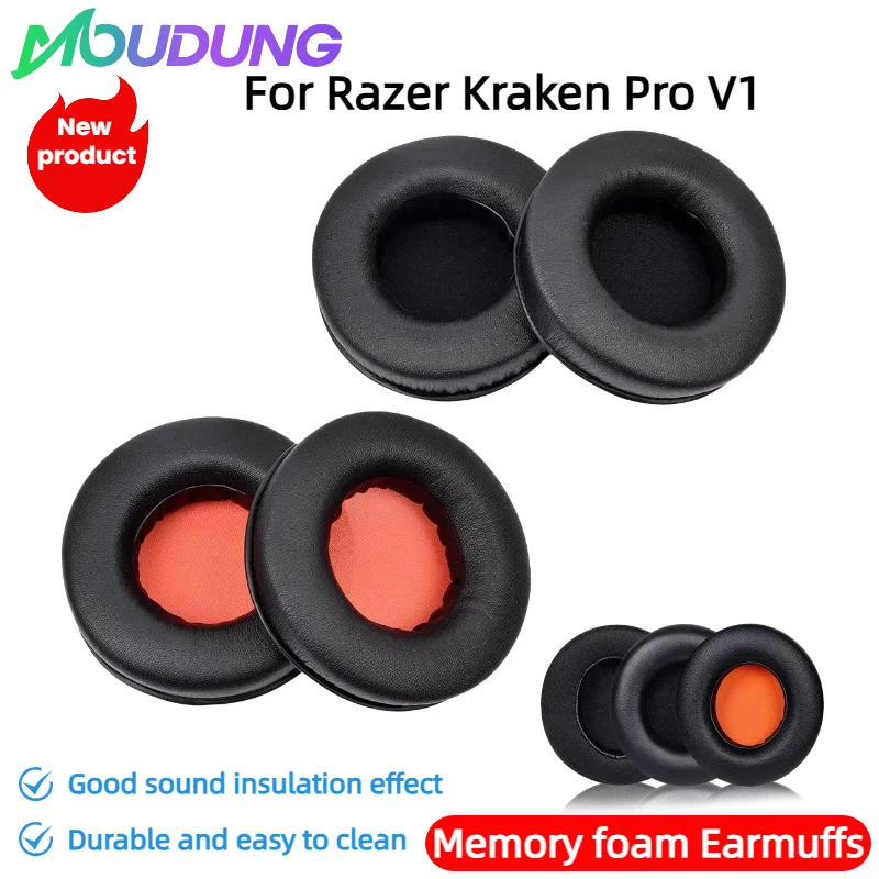

MOUDUNG 1 Pair Replacement Foam Ear Pads Pillow Cushion Cover For Razer Kraken Pro V1 Headphone Headset