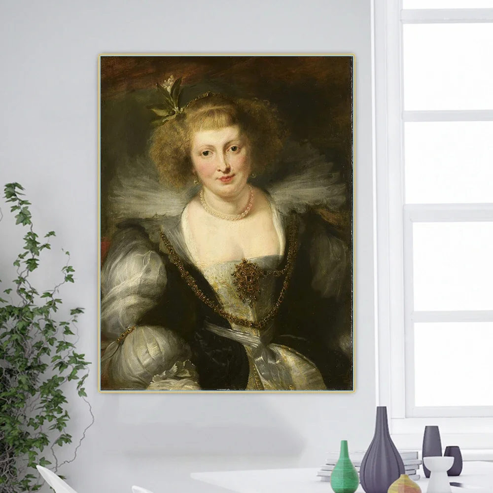 Citon Peter Paul Rubens《Portrait of Helene Fourment》Canvas Oil Painting Art Poster Picture Wall Background Decor Home Decoration