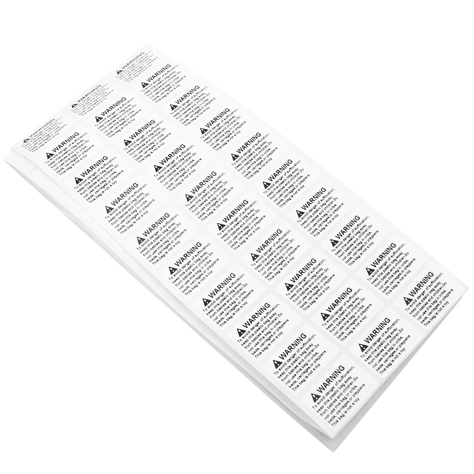 Adhesive Warning Sticker Anti-Suffocation Choking Prevention Large Clear Font Scratch Proof Strong Sticky