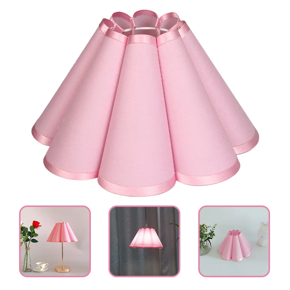 Light Covers Wall Shade Fabric Electric Petal Shape Fixture Accessory Pink Lampshades for Table Decorative