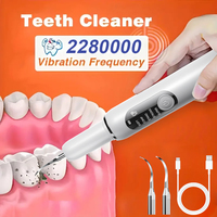 Electric Ultrasonic Tooth Cleaner For Teeth Waterproof IPX6 Plaque Stains Remover Oral Teeth Tartar Remover Cleaning Kit