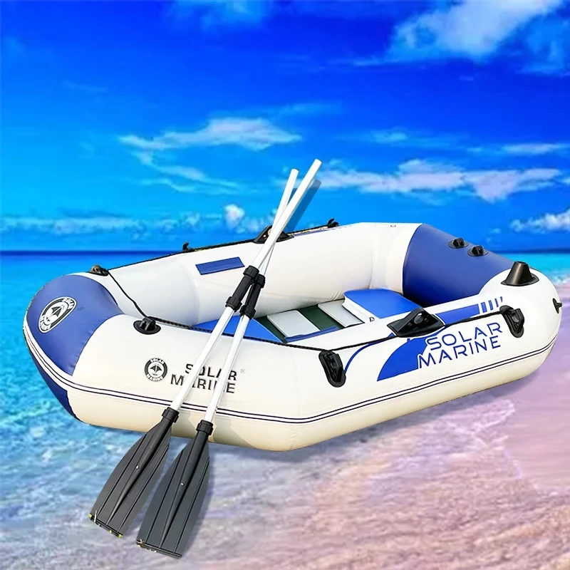 

Solar Marine 2 Person PVC Inflatable Boat, Portable Kayak Canoe, Wooden Floor, Yacht with Accessories for Sale, 2m