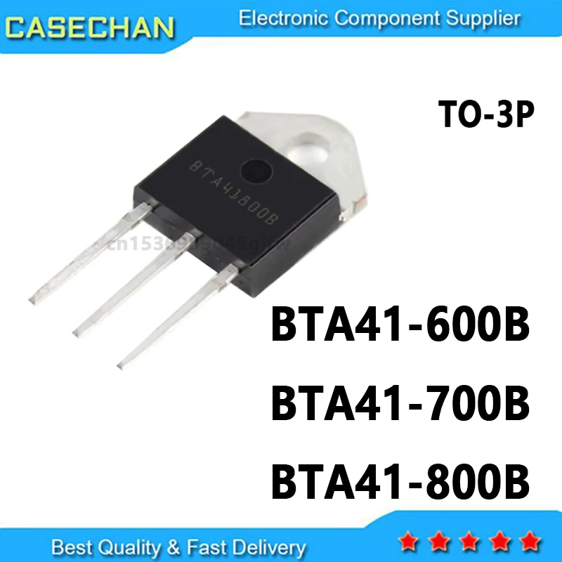 5PCS New and Original BTA41600B BTA41700B BTA41800B Triacs 40 Amp Volt TO-3P BTA41-600B BTA41-700B BTA41-800B