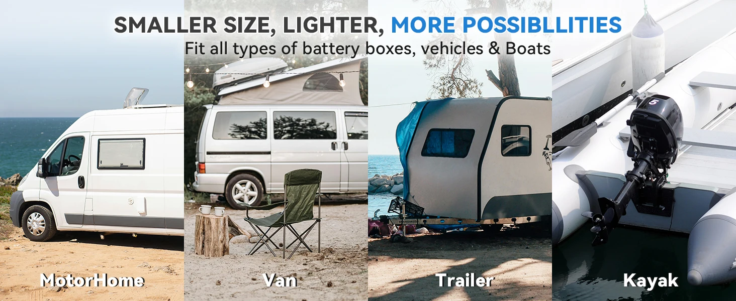 KEPWORTH 12V 135Ah LiFePO4 Batterie Smart, 100A BMS, Perfekter Ersatz für Blei-Säure-Batterien für Wohnwagen, Camping, Boote – Detail 6