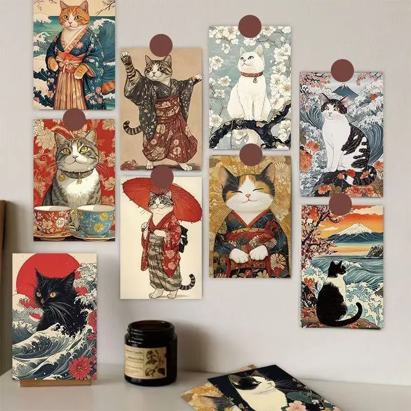 CX 10 New Japanese Kitten Card Creative Room Wall Desktop Photo Background Materials
