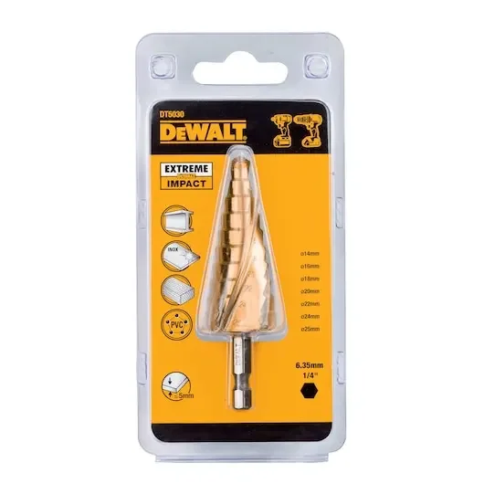 DEWALT DT5026 DT5027 DT5030 DT5031 Hole Enlarger Step Drill 1/4 Hex Shank Titanium Coated Wood Metal Hole Cutter Core Drill Bit