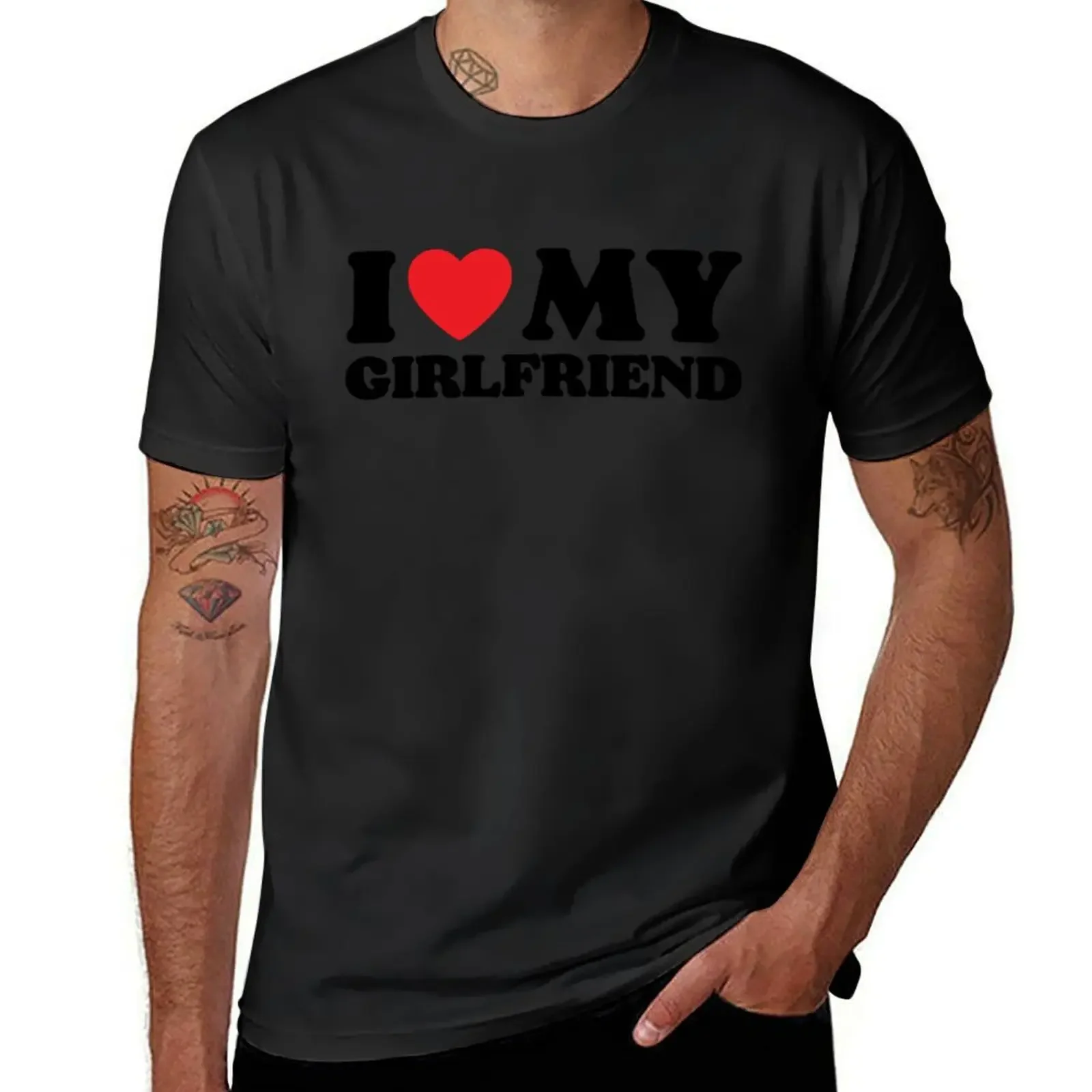 

I Love My Girlfriend T-Shirt blacks plus sizes shirts graphic tees cotton graphic tees black t shirts for men