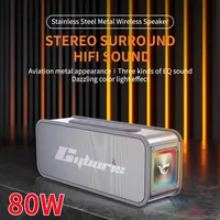 Cyboris 80W Portable Stereo Subwoofer Wireless Outdoor IPX7 Waterproof Dual Speaker TWS BT5.3 Hi-Fi Bass Speakers Hands Free