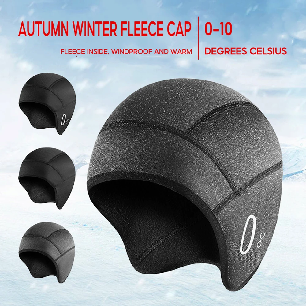 Winter outdoor cycling warm hat helmet lined with ear protection windproof fleece warm hat mountaineering and skiing cold-proof