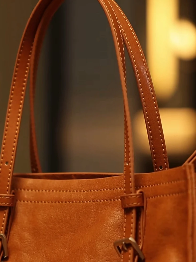 أزياء فريدة من نوعها جلد طبيعي المرأة حمل حقيبة يد بسيطة حقيبة الكتف جلدية حقيقية حقيبة كروسبودي #4