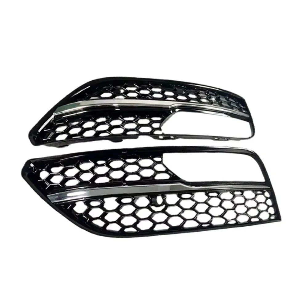 1 Pair Car Front Bumper Fog Light Grille Cover Mesh Honeycomb Hex Black/Sliver Fog Lamp Grill For Audi A3 Hatchback 2013-2016