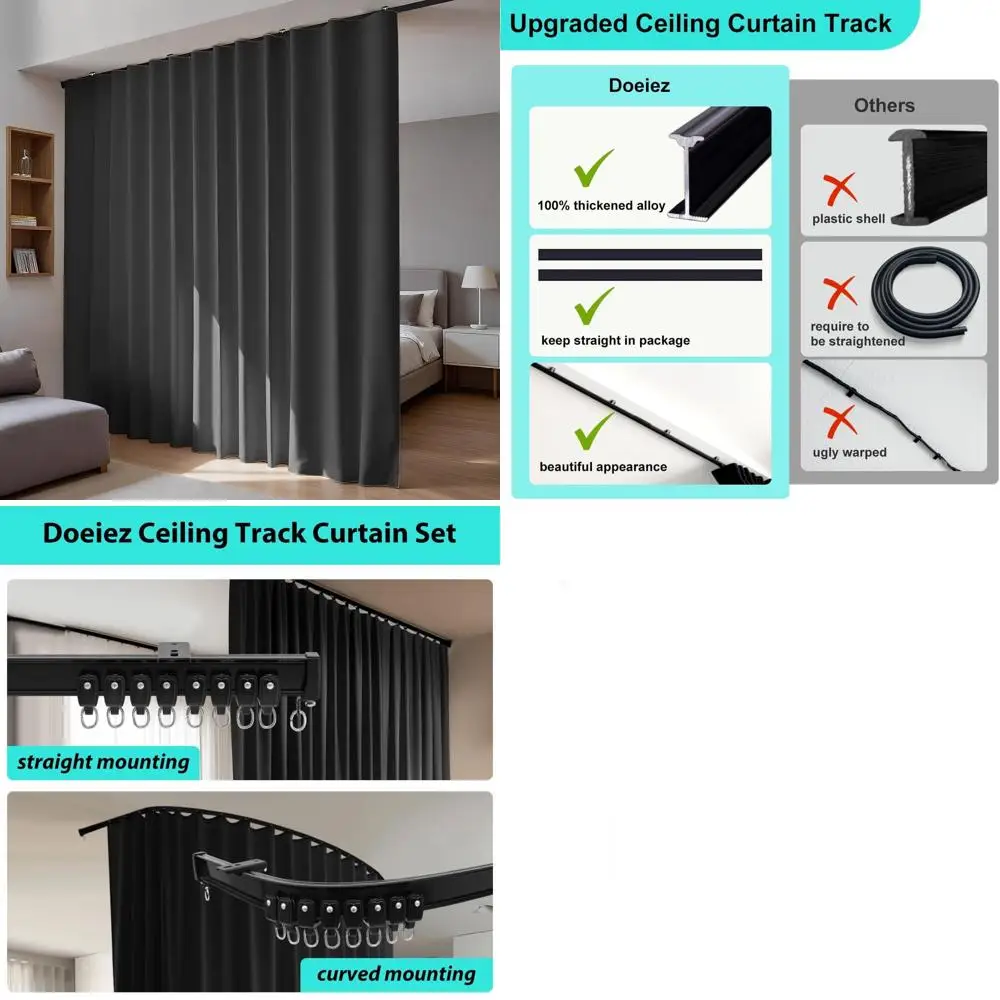 

Набор затемняющих штор на потолке для конфиденциальности в спален и гостиных, 1 панель, 144x84 дюйма