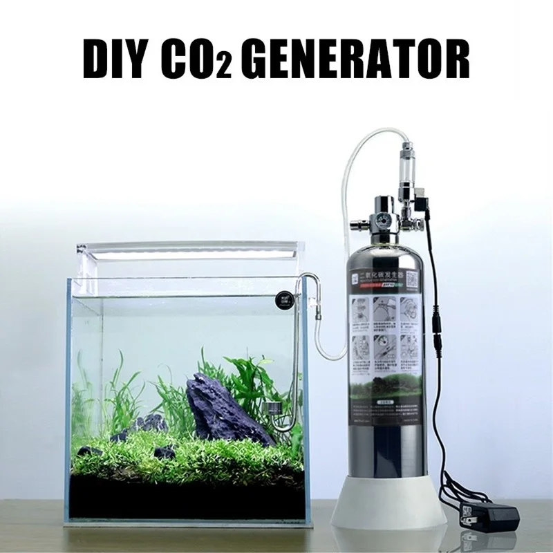Aquarium DIY CO2 Generator System Kit with Auto Bubble Counter and Diffuser for Plants Fish Tank Reactor Pressure Gauge Filter