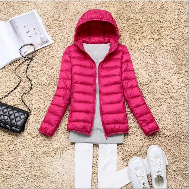 Women Puffer Jacket 15 Colors Plus Size 5XL 6XL 7XL 2022 New Spring Autumn Female Ultra Lightweight Packable Hooded Down Coats