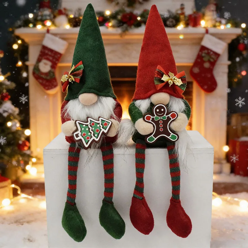 جديد 37 سنتيمتر عيد الميلاد البسكويت الأقزام دمى طويلة الساق مجهولي الهوية ، شجرة عيد الميلاد الديكور المعلقات ، عيد الميلاد الجدول زينة هدية #1