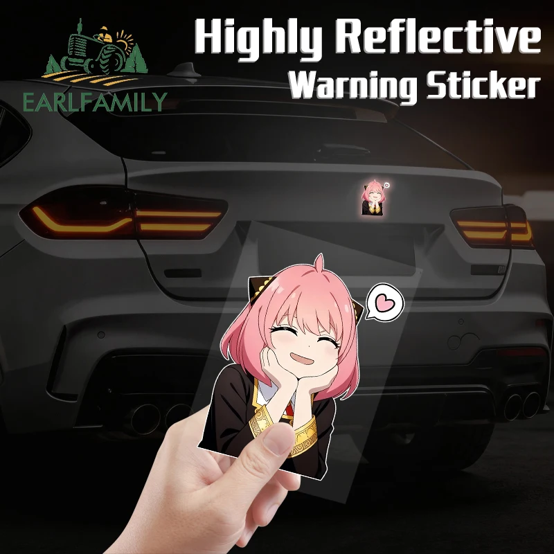 

EARLFAMILY Waguri Kaoruko Face Holding Car Reflective Sticker Cute Aniya Tatsumaki Peek JDM Decal Kawaii Occlusion Scratch Decor