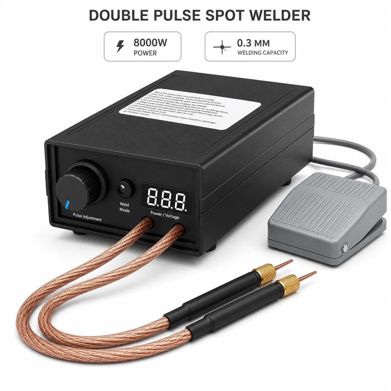 Image of Docreate 8000W Tragbares Mini-Punktschweißgerät-Set für 18650-Akkupacks, DIY-Nickelstreifen-Schweißmaschine 0,2 mm