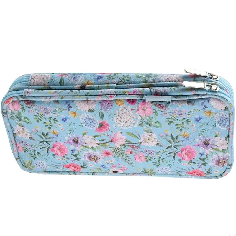 Zippered Knitting Organizers Tear Resistant Oxfords Fabric Compartments for Yarns Needle and Craft Supplies