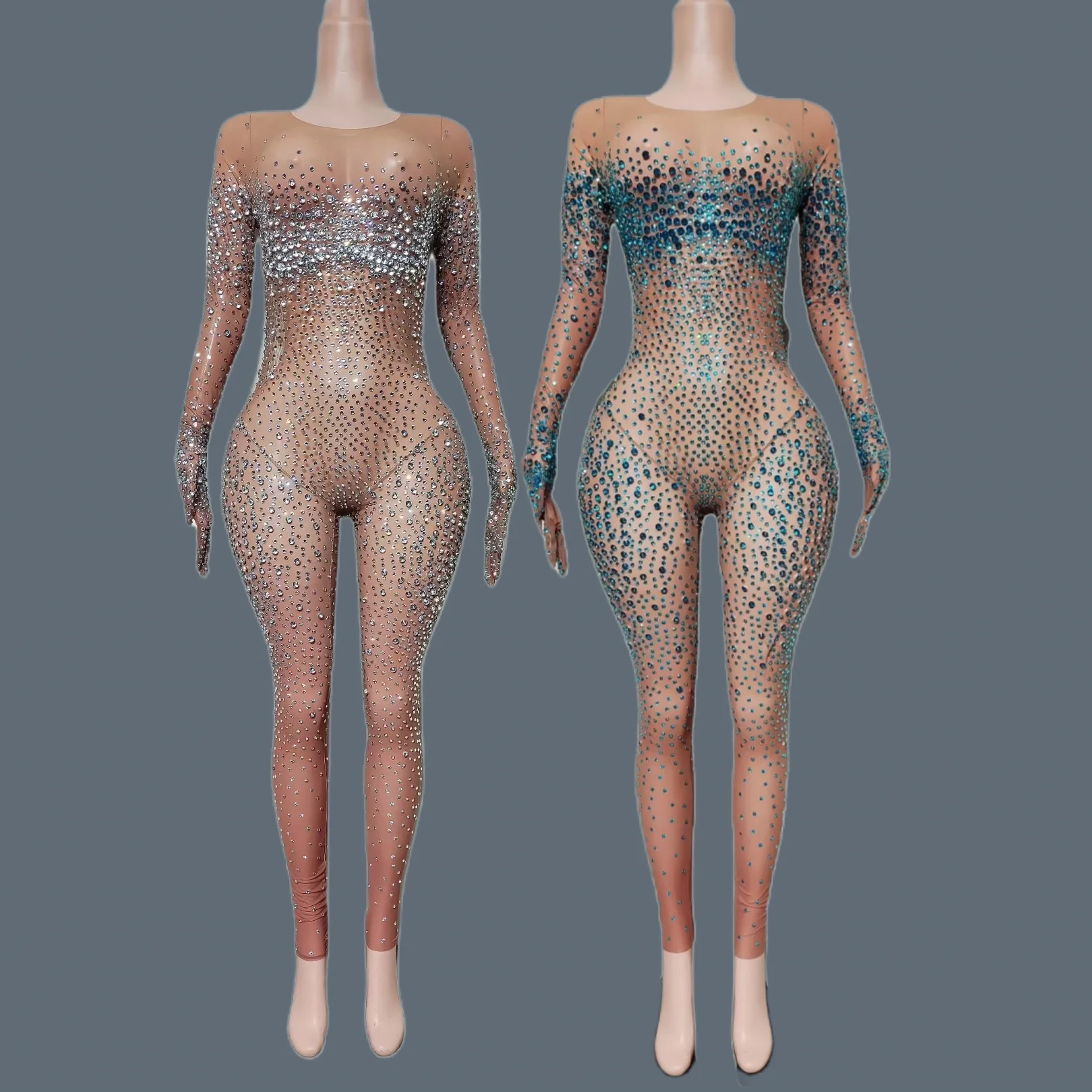 

Classic See Through Mesh Tight Fitting Jumpsuit Drag Queen Performer Wear Festival Celebrate Party Gala Sexy Outfit Tiaotiaotang