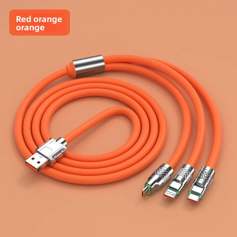 Data Cable, Three-in-one Charging Cable, One-to-three 120W Super Fast Charging Geek Cable, Suitable for TYPE-C