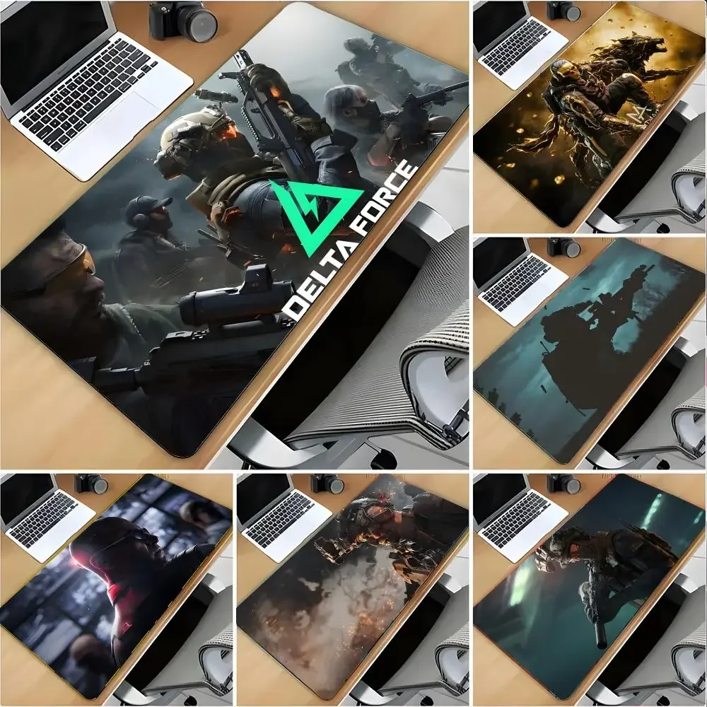 Tactical Game D-Delta Force Mouse Pad Large Mouse Pad Desk Mat Non‑Slip Gaming Board Game Mat with Stitched Edges